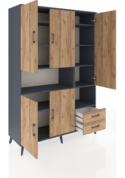 Hyperion Dolap 10 Raflı 2 Çekmeceli 5 Kapaklı 132x44x195 Antrasit-çam/çam Atlas Çam/atlas Çam Hyperion Dolap 10 Raflı 2 Çekmeceli 5 Kapaklı 132x44x195 Antrasit-çam/çam Atlas Çam/atlas Çam