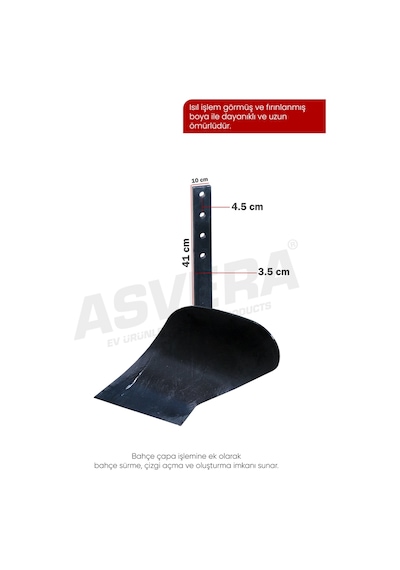 Asvera Mini Pulluk Çapa Makinesi Tekli Pulluk - Tüm Modellerle Uyumlu Ayarlanabilir Bahçe Pulluğu