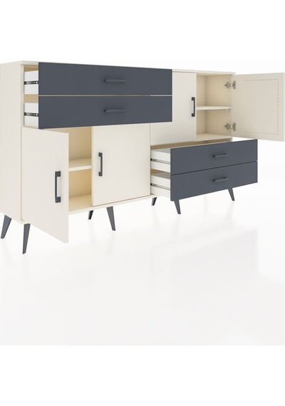Arges Konsol 3 Raflı 4 Çekmeceli 4 Kapaklı 176x30x99 Aytaşı-aytaşı/antrasit Aytası/antrasıt - Aytası Arges Konsol 3 Raflı 4 Çekmeceli 4 Kapaklı 176x30x99 Aytaşı-aytaşı/antrasit Aytası/antrasıt - Aytası