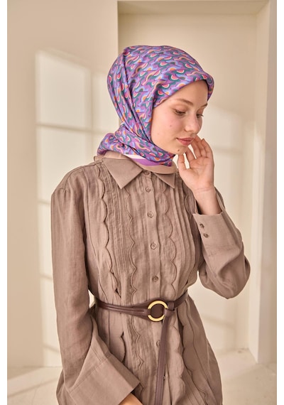 Silk Home Aura Eşarp 140006-14 Vizon, Petrol Yeşili, Mor, Mavi