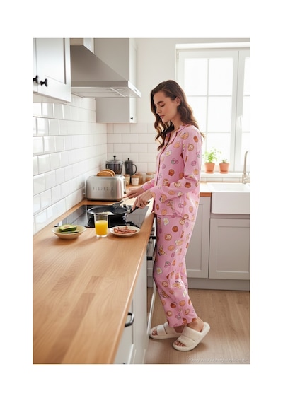 Lela Reguar Fit Yumuşak Dokulu Bayan Pijama Takımı 611Pt288Y Pembe