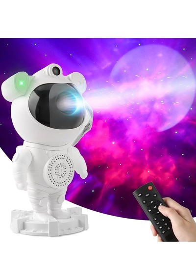 Astronot Projektör Gece Lambası Rahatlatıcı Doğal Melodiler Ve Uz Çok Renkli