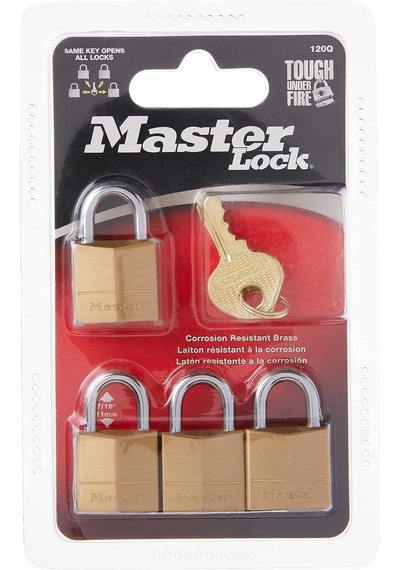 Master Lock Asma Kilit, Masif Pirinç, 1,9 Cm Genişliğinde, 120q