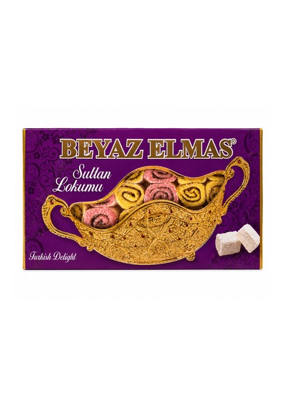 Beyaz Elmas Sultan Lokum 200 Gr - Karışık Türk Lokumu - Fındıklı Ve Antep Fıstıklı