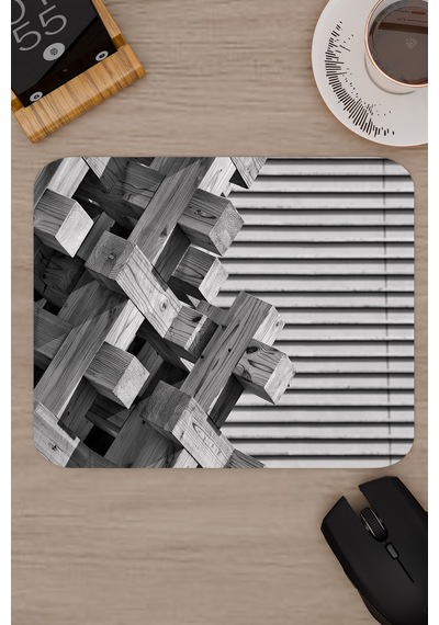 Brütalist Tarz Kaymaz Dikişli Kauçuk Oyuncu Mousepad V2 - 22x18 Gaming Mouse Pad Fare Altlığı