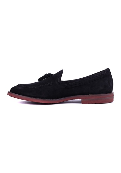 Shoetyle - Hakiki Süet Deri Siyah Renk Erkek Loafer - 900-4792-1477