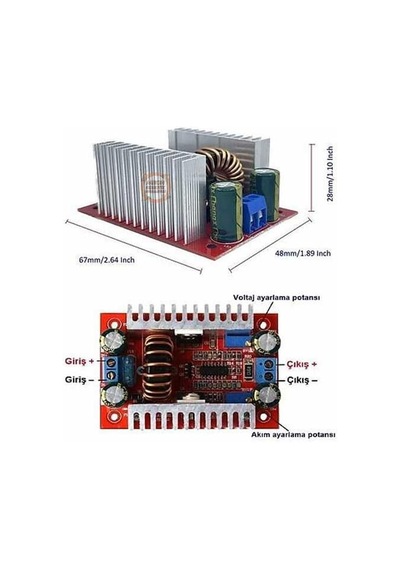 400w 10-60v 15a Dc-dc Voltaj Yükseltici-step-up Boost Modülü