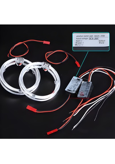 95mm Cree Led Angel Eye Melek Gözü Kristal Beyaz Halka Far Modifiye Gündüz Farı Seti - 2 Adet Takım Ürün