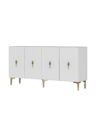 Ka1527bg Salkım Konsol Ve Tv Sehpası Beyaz-gold 150cm