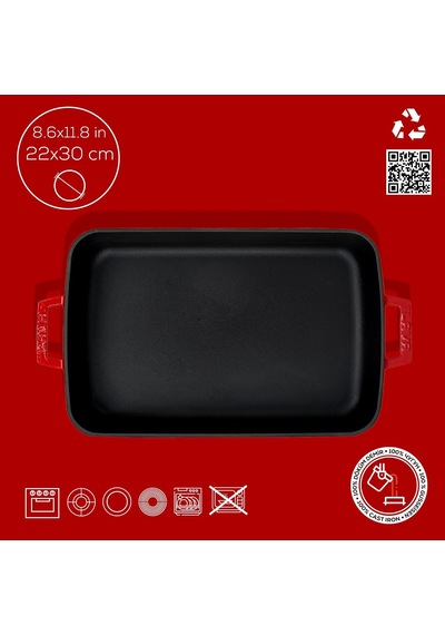 Lava Fırın Tepsisi Dikdörtgen Kırmızı 22 X 30 Cm Diğer