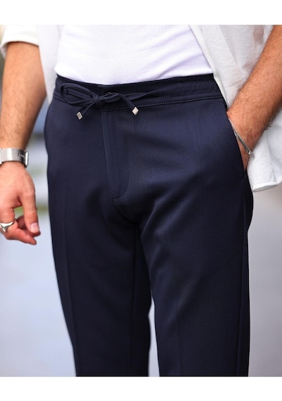 Slim Fit Likralı Jogger Pantolon Lacivert