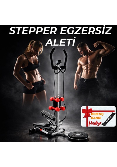 Dikey Eliptik Stepper Ev Egzersiz Aleti Dirençli İpli Vücut Destekli Gösterge Direnç Lastiği Hediye