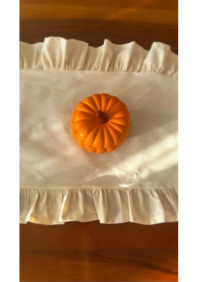 Fırfırlı Keten Runner 40x110 Cm Bej