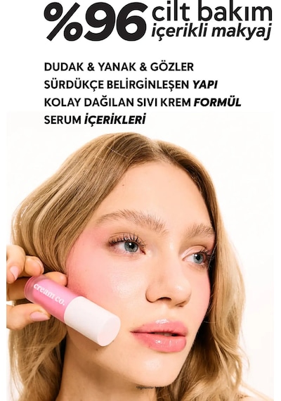 Cream Co. Nemlendirici Besleyici Işıltılı Dudak Yanak Göz Renklendirici Glow Tint Radiant Pink