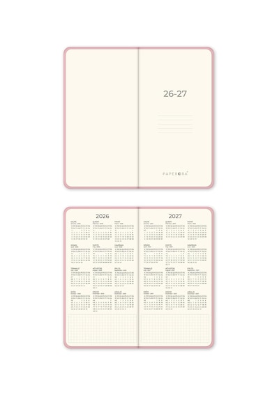 Charm Takılabilen 2026-2027 Mid-year Akademik Cep Ajanda 9x17 Cm Pembe Çok Renkli