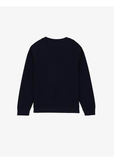 Koton Regular Fit Uzun Kollu Dokulu Kapitone Bisiklet Yaka Sweatshirt Lacivert 6wam70306mk Lacivert