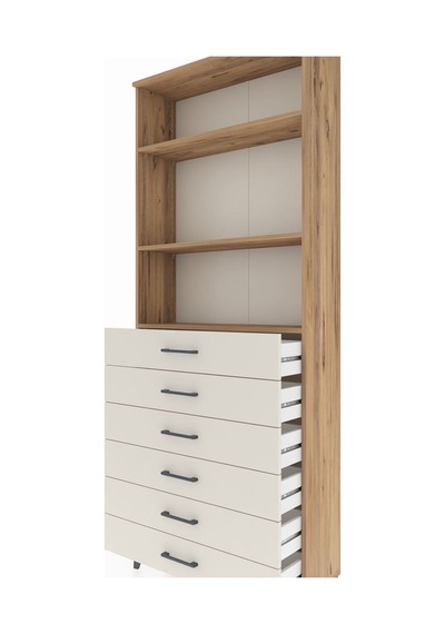 Arges Dolap 3 Raflı 6 Çekmeceli 88x30x221 Çam-aytaşı Atlas Çam