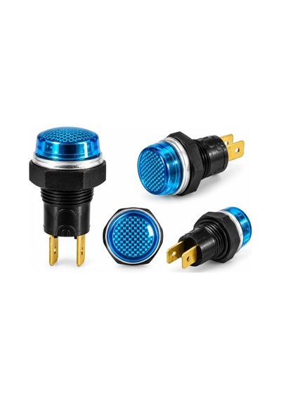 Emas S140m1 12v Mavi Göz Lambası 14 Mm Sinyal İkaz Lambası