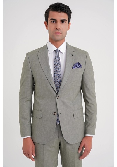 Efor Slim Fit Çift Yırtmaç Esnek Yün Nefti Takım Elbise Tk 918 Nefti