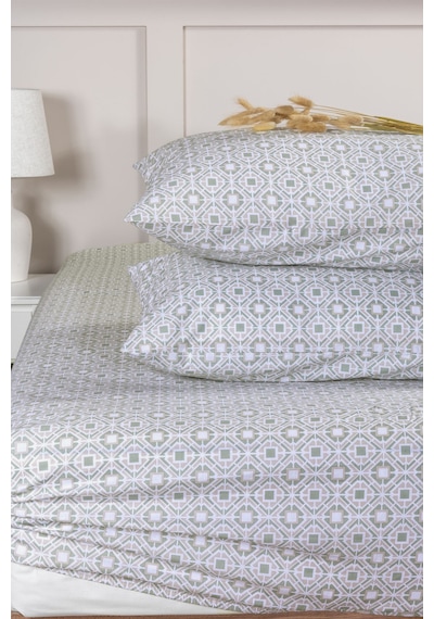 Elart Fancy Çarşaf Seti Lastikli Fitted Baskılı 160x200 Cm Yeşil Yeşil