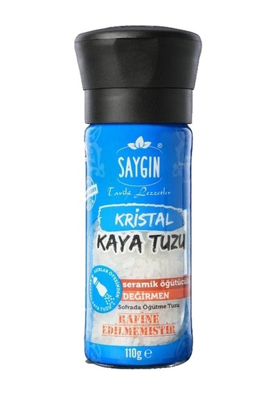 Saygın Kristal Kaya Tuzu - Sofrada Öğütme 500 Gr 2 Adet + Değirmen 110 Gr
