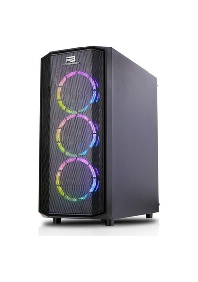 Power Boost JBST-X58RGB-650 650W 80+ 4x Rainbow Fan Mid Tower ATX Bilgisayar Kasası Siyah