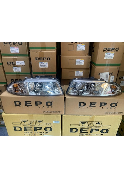Mitsubishi Carisma 2000-2005 Arası Depo Sağ Ve Sol Far Takım Beyaz Mr485383 / Mr485384