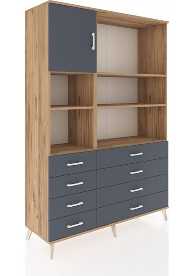 Hyperion Dolap 7 Raflı 8 Çekmeceli Tek Kapaklı 132x44x195 Çam-antrasit/antrasit Antrasıt/antrasıt Hyperion Dolap 7 Raflı 8 Çekmeceli Tek Kapaklı 132x44x195 Çam-antrasit/antrasit Antrasıt/antrasıt