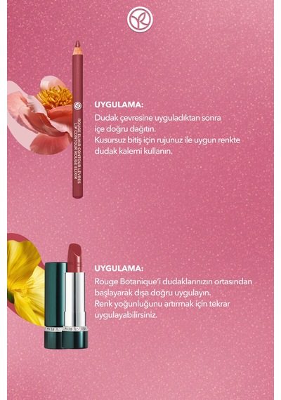 Yves Rocher Saten Dudak Duo Makyaj Seti-dudak Kalemi -eflatun & Saten Ruj -nude Açelya Çiçeği