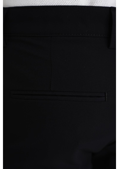 Efor Slim Fit Yan Cepli Esnek Düz Siyah Pamuk Pantolon P 1197 Siyah