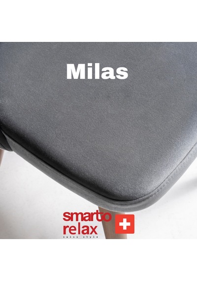 Smarto Relax Milas 2'li Yemek Masası Sandalye Seti - Ahşap Ayaklı, Gri Kumaş Gri