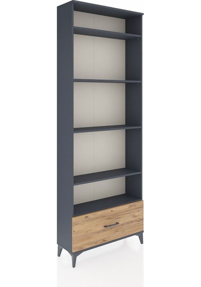 Arges Dolap 5 Raflı Tek Çekmeceli 88x30x243 Antrasit-çam Antrasit