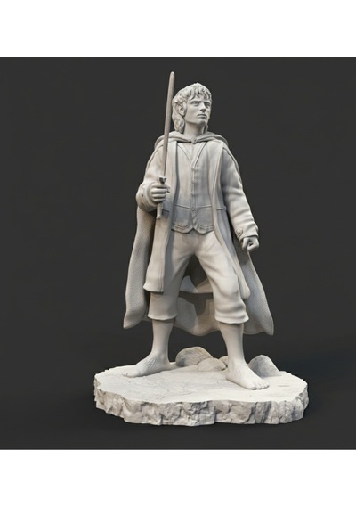 3d Baskı - Yüzüklerin Efendisi Frodo Baggins Heykeli 17 Cm Düz Beyaz Boyamaya Uygun Pla
