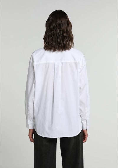 Colin's Colins Boyfriend Fit Shirt Neck Düz Kadın Beyaz Uzun Kol Gömlek Cl1081481 Q1.v1 Wht