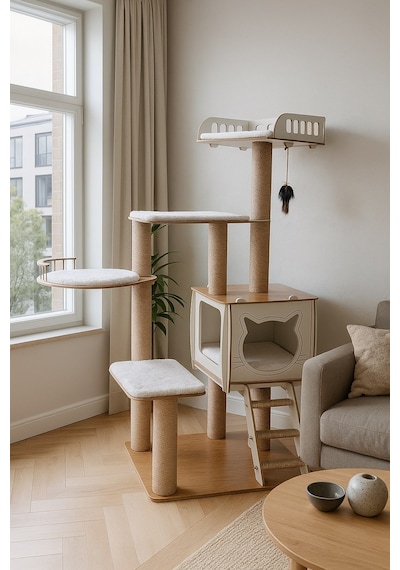 Pati Homes Xl Katlı Kedi Oyun Evi Köşk Kedi Tırmalama Evi