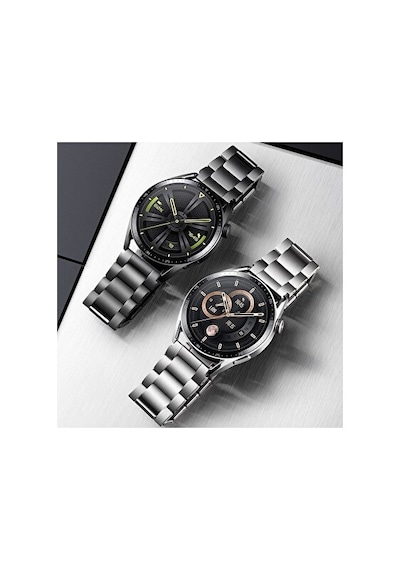 Huawei Watch Huawei Gt2 Huawei Gt2e Huawei Gt3 Huawei Gt4 Huawei Gt5 Pro Se Elite 46mm Uyumlu Paslanmaz Çelik Metal Baklalı 22mm Kordon