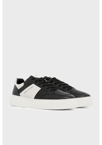 Armani Exchange Logolu Sneaker Ayakkabı Erkek Ayakkabı Xm002627 Af17540 Mc482 Siyah-beyaz SİYAH-BEYAZ