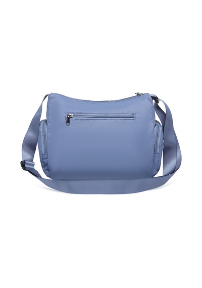 Smart Bags Mavi Orta Boy Çok Cepli Su Geçirmez Ultra Hafif Kumaş Kadın Çapraz Çanta