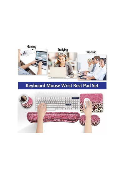 Tr Ergonomik Mouse Pad Klavye Bilek Desteği, Ofis Oyun Çalışma Bilgisayarları İçin Kaymaz Kauçuk Taban, Kolay Yaz