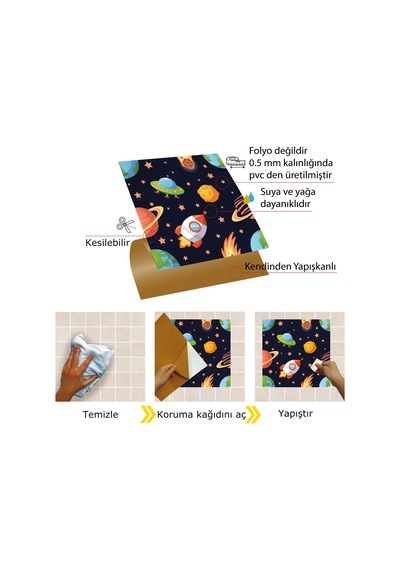 Tink KENDİNDEN YAPIŞKANLI ÇOCUK 2 DESENLİ PVC KARO 30X30 CM