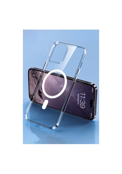 Apple iPhone Uyumlu 14 Pro Max Kılıf Tron Şeffaf Magsafe Kapak - Şeffaf Bz8683140594442
