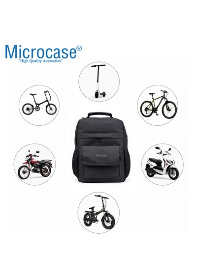 Microcase Scooter Bisiklet Motosiklet Çantası 20x30 Cm Al5536 Siyah