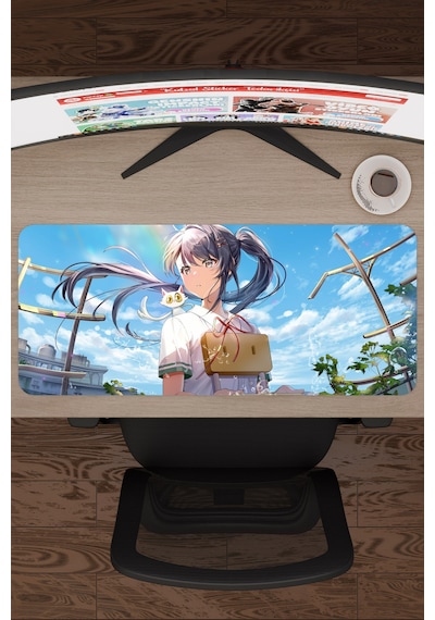 Suzume Anime V3 - 70x30 Xl Gaming Kauçuk Kaymaz Taban Mouse Pad Fare Altlığı