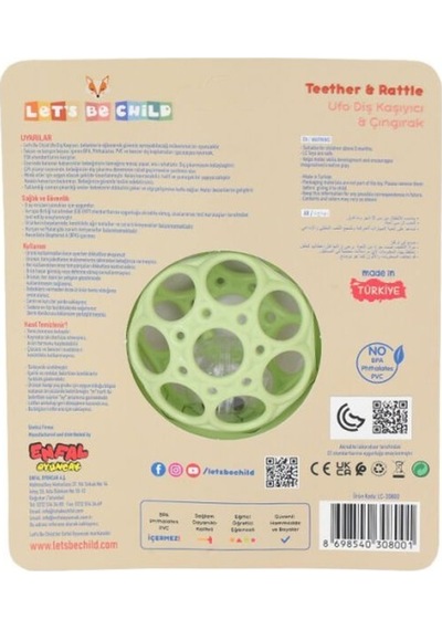 30800 Ufo Diş Kaşıyıcı & Çıngırak +0 Ay Yeşil