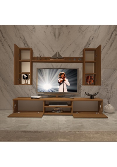 Decoraktiv Eko 7 Mdf Dvd Tv Ünitesi Tv Sehpası Ceviz