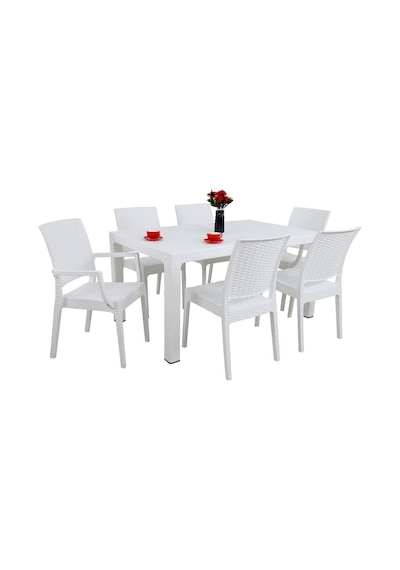 Mandella Elit 90x150 Rattan 2 Elit Koltuk 4 Elit Sandalye Masa Takımı Beyaz Diğer