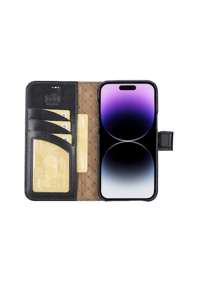 Bouletta Apple İphone 14 Pro Max Uyumlu Deri Kılıf Mw36 Rst1
