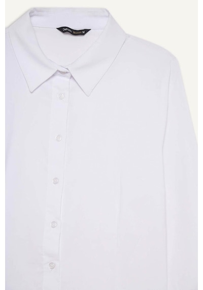 Defacto Regular Fit Basic Düz Bengalin Beyaz Kadın Gömlek I5278az/wt36 Beyaz
