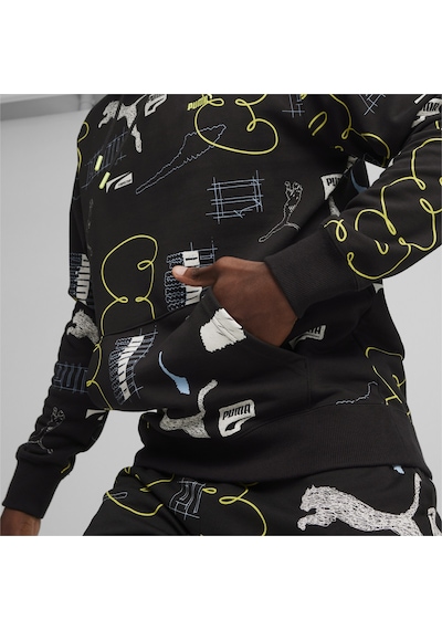 Puma Brand Love Erkek Siyah Hoodie Düz 624300