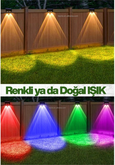 Yeni Model Solar Bahçe Aydınlatması Güneş Enerjili Duvar Lambası Merdiven Veranda Dekoratif Aplik Çok Renkli